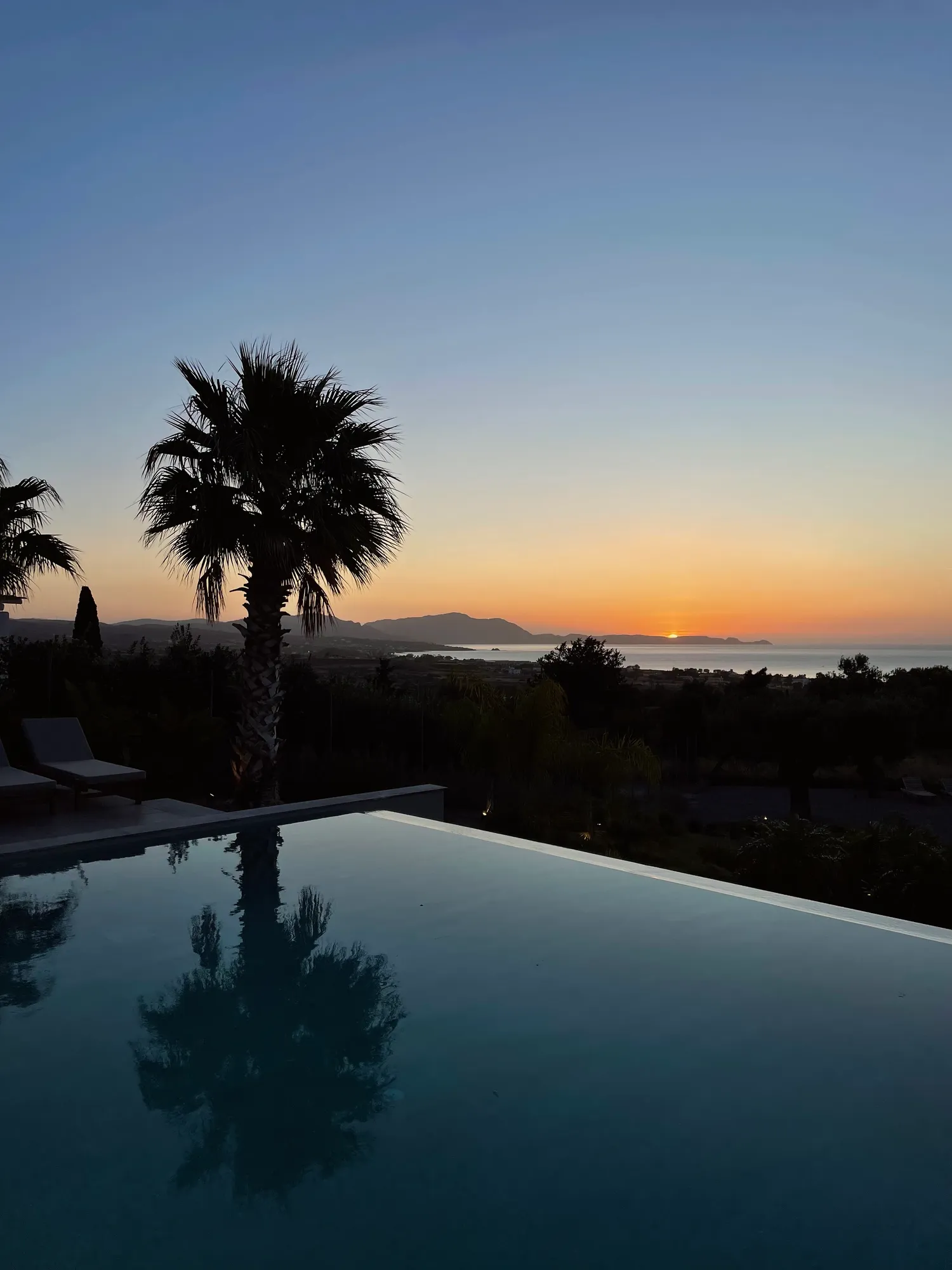 Sunset over the Aegean from Sunset Hill Villa